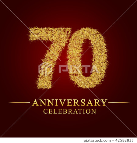 70 years anniversary nest and fuzz gold foil. 70 years anniversary nest and fuzz gold foil. 42592935
