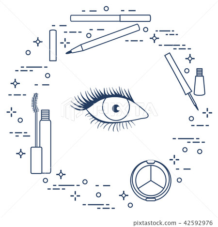 Eye makeup Decorative cosmetics. Eye makeup Decorative cosmetics. 42592976