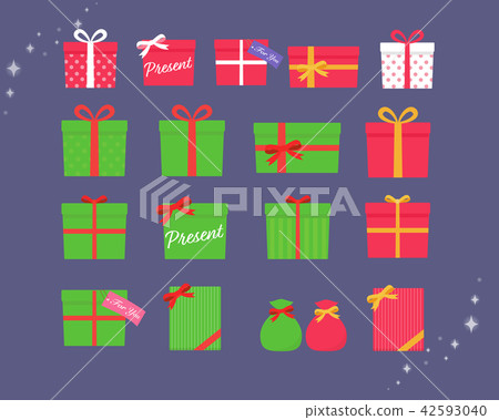 Illustration of a cute gift box for Christmas 42593040