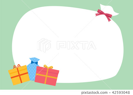A simple message card illustration of a cute gift for Christmas 42593048