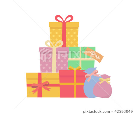 堆逗人喜愛的禮物的例證植物 42593049