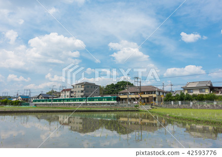 藍天雲彩米領域火車 42593776