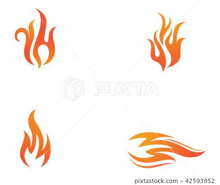 Fire vector icon logo template - Stock Illustration [42593952] - PIXTA