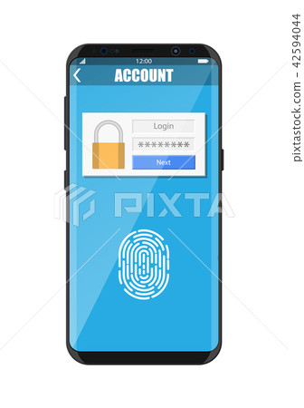 Smartphone unlocked by fingerprint 42594044