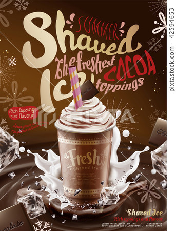 Chocolate syrup ice shaved ads 42594653