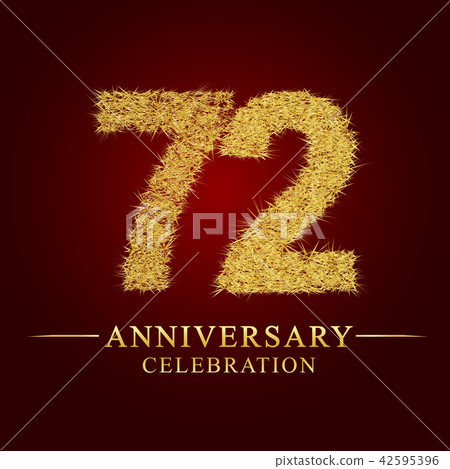 72 years anniversary logo nest and fuzz gold foil. 42595396