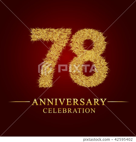 78 years anniversary logo nest and fuzz gold foil. 42595402