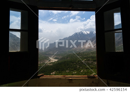 Karimabad through the Baltit fort window, Pakistan 42596154