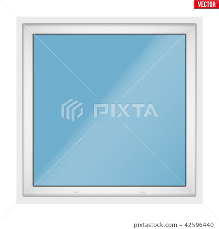 Square PVC window with one sash 42596440