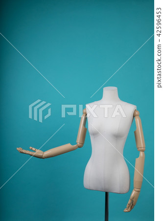 Mannequin positioned on a bright background Mannequin positioned on a bright background 42596453