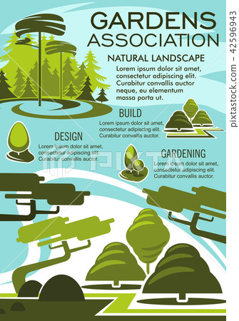 Landscape architecture banner of green tree nature Landscape architecture banner of green tree nature 42596943