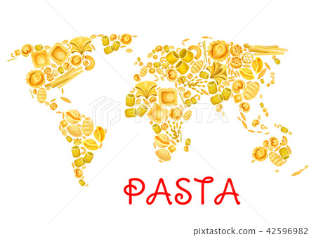 Pasta vector Italian macaroni world poster 42596982