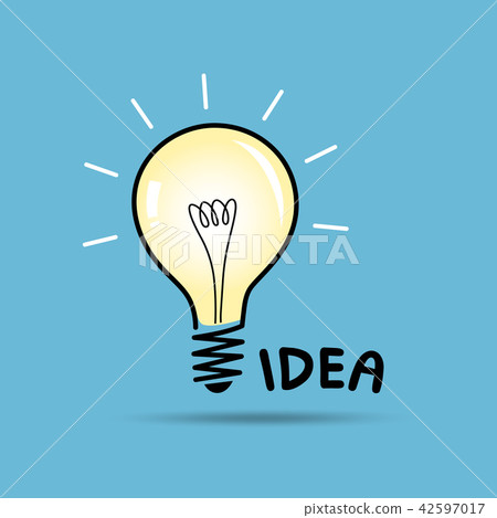 Bulb light idea on blue background Bulb light idea on blue background 42597017