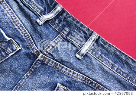 Jeans close-up. Material texture jeans. Jeans close-up. Material texture jeans. 42597098