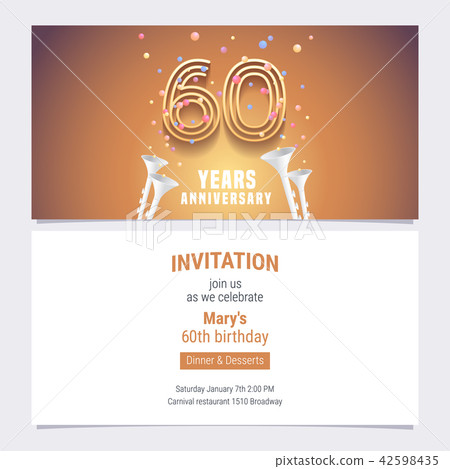 60 years anniversary invitation vector 60 years anniversary invitation vector 42598435