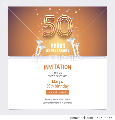 50 years anniversary invitation vector 42598436