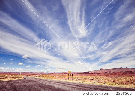 Scenic deserted road, travel concept. 42598566