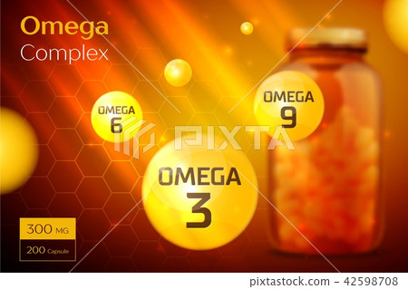 Omega 3 6 9 Complex template, background 42598708