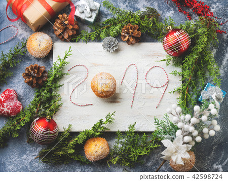Happy new year background with written 2019 Happy new year background with written 2019 42598724