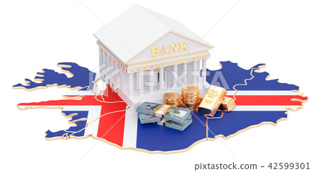 Banking system in Iceland concept. 3D rendering 42599301