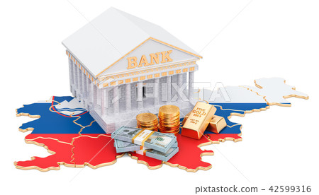 Banking system in Slovenia concept. 3D rendering Banking system in Slovenia concept. 3D rendering 42599316
