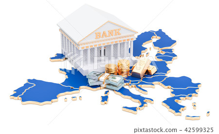 Banking system in the European Union concept 42599325