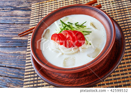 kong-guksu - cold korean soup, top view 42599532