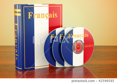 French book with flag of France and CD discs 42599585