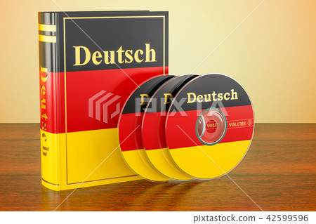 German book with flag of Germany and CD discs 42599596