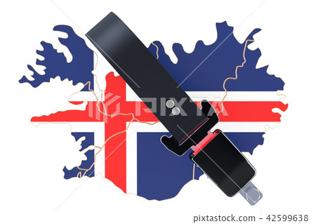 Icelandic map with safety belt 42599638