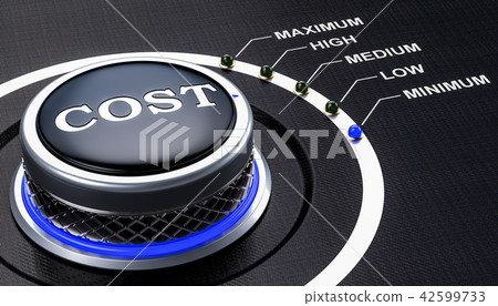 Lowest level of cost concept, knob. 3D rendering 42599733