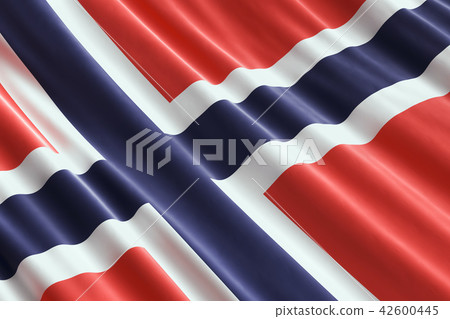 Norwegian flag background, 3D rendering 42600445