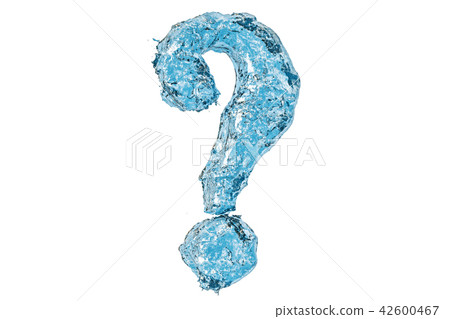 Question mark from water. 3D rendering Question mark from water. 3D rendering 42600467