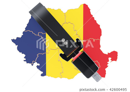 Romanian map with safety belt Romanian map with safety belt 42600495