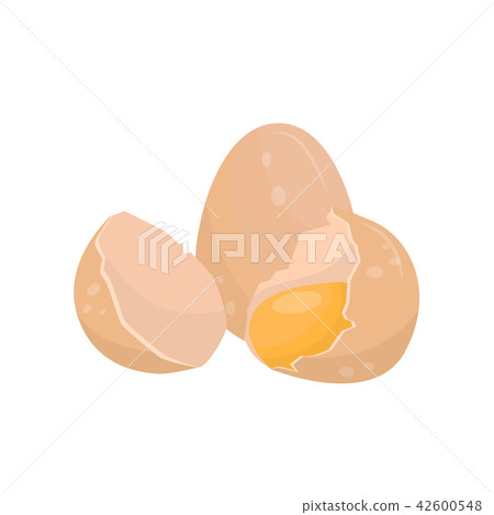 Cracked raw egg vector Illustration on a white background Cracked raw egg vector Illustration on a white background 42600548
