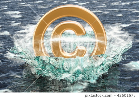 Copyright symbol in the sea. 3D rendering Copyright symbol in the sea. 3D rendering 42601673
