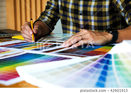 Graphic designers choose colors from the color. 42601915