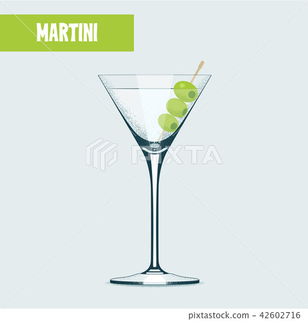 Martini cocktail with olives vector illustration 42602716
