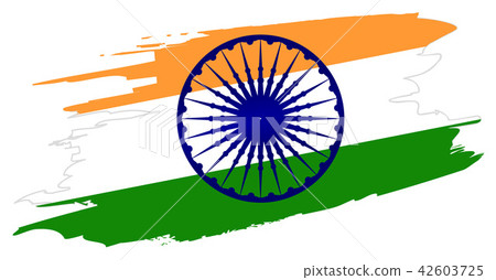India Independence Day. Flag and wheel 42603725