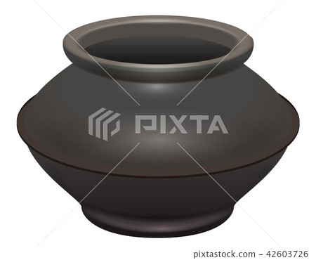 Black metal empty pot isolated vector illustration 42603726