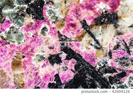 background from natural eudialyte and aegirine 42604126