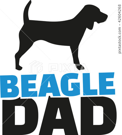 Beagle dad with dog silhouette Beagle dad with dog silhouette 42604268