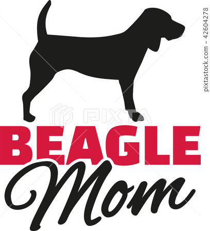 Beagle Mom with dog silhouette Beagle Mom with dog silhouette 42604278