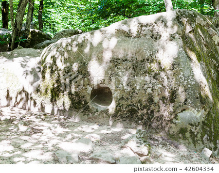 carved rock in quarry in Shapsugskaya zone 42604334