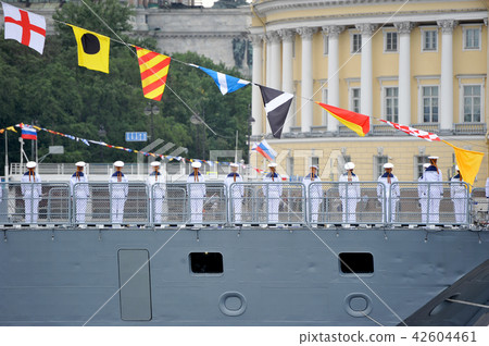 preparation for the naval parade in St. Petersburg 42604461