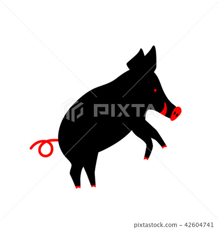 boar, pig silhouette isolated on white background 42604741
