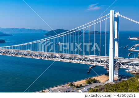 "Okayama prefecture" at Seto Ohashi bridge and Washuzan 42606251