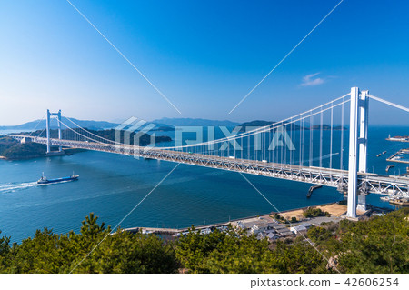 "Okayama prefecture" at Seto Ohashi bridge and Washuzan 42606254