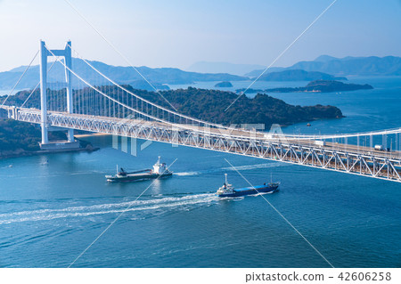 位於瀨戶大橋和Washuzan的“岡山縣” 位於瀨戶大橋和Washuzan的“岡山縣” 42606258