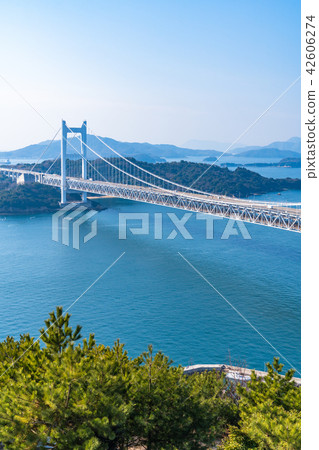 "Okayama prefecture" at Seto Ohashi bridge and Washuzan 42606274